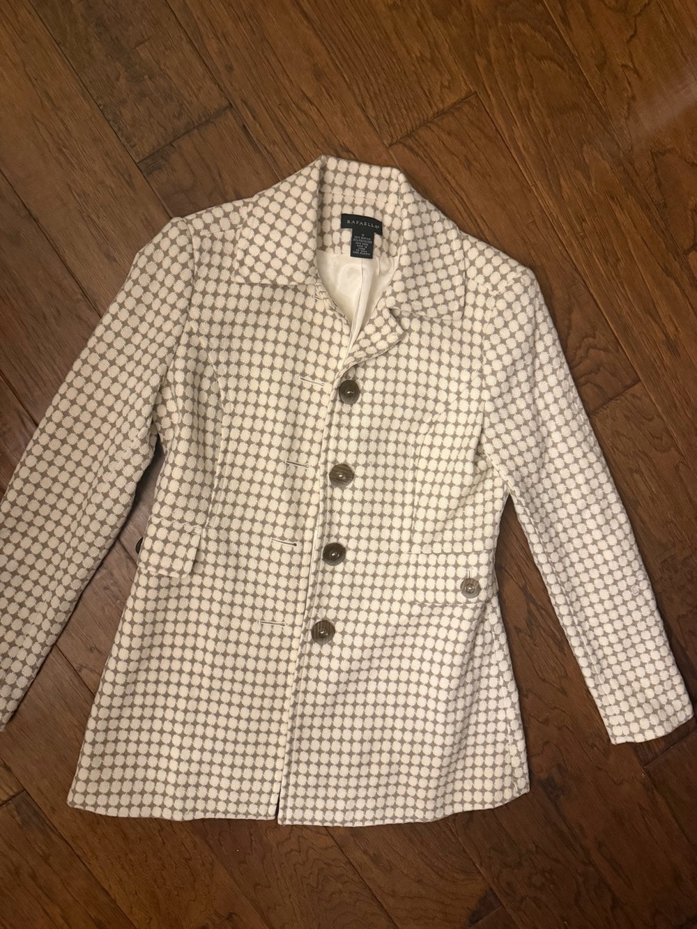 Rafaella Cream and Taupe Patterned Blazer